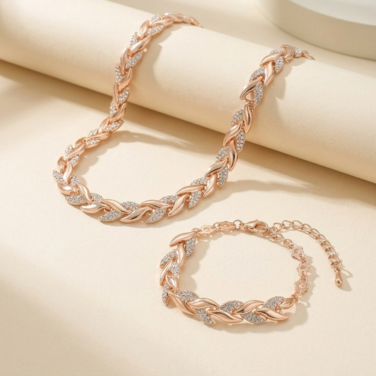 Nerina | Handgemaakte visstaart ketting en armband set