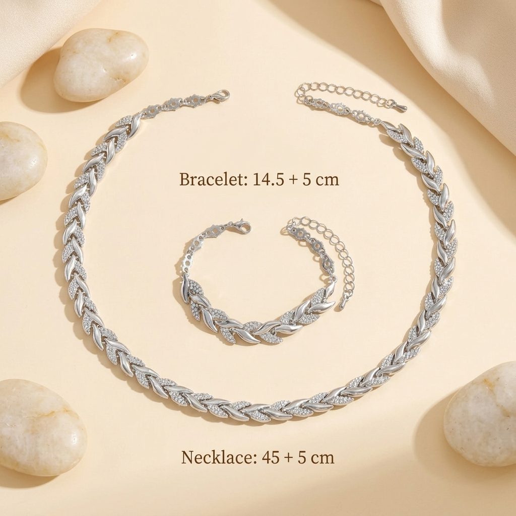 Nerina | Handgemaakte visstaart ketting en armband set